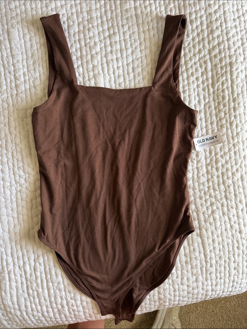 Old Navy Chocolate Brown Square Neck One-Piece bodysuit
